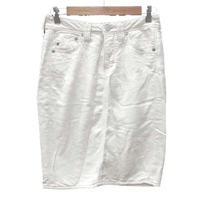  Yanuk YANUK tight skirt knee height sweat S white white /CT #MO lady's 