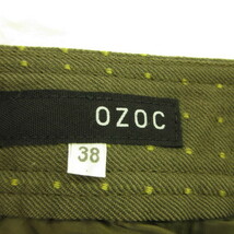 オゾック OZOC パンツ クロップド ハーフ ドット カーキ 緑 38 *T493 レディース_画像3