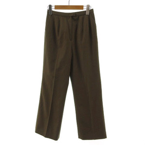  Leilian Leilian pants slacks strut simple wool Brown tea 7 lady's 