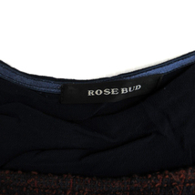 ローズバッド ROSE BUD カットソー 七分袖 ラウンドネック ツイード 切替 F 赤 レッド 紺 ネイビー /SM15 レディース_画像4