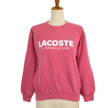 ラコステ LACOSTE ヴィンテージ トレーナー クルーネック スウェット 40 国内正規 ピンク レディース_画像1