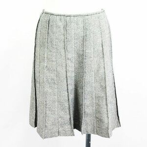 la* car mbrudo Ine skirt bottoms knee height flair tweed pin tuck wool . stretch 36 gray *EKM lady's 
