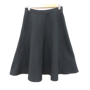  Le Ciel Bleu LE CIEL BLEU flair skirt knee height knitted F black black /CT #MO lady's 