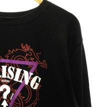 未使用品 ゲス GUESS 19AW GUESSx88RISING Tシャツ 長袖 クルーネック ロンT コットン オーバーサイズ ロゴ プリント XL 黒 メンズ_画像5