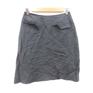 23 district Onward . mountain trapezoid skirt knee height flax .linen.38 charcoal gray /CT lady's 