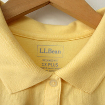 エルエルビーン L.L.BEAN RELAXED FIT ポロシャツ 半袖 コットン 1X 黄 イエロー レディース_画像3