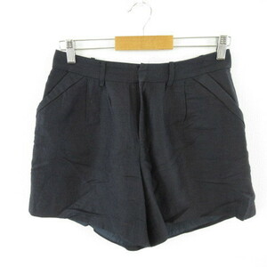  Beams Heart BEAMS HEART short pants culotte linen. navy blue 1 *E106 lady's 