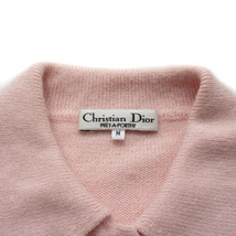 クリスチャンディオール Christian Dior カーディガン ニット シルク ウール M 国内正規 ピンク レディース_画像4