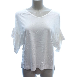  stereo . Dio sSTUDIOUS cut and sewn V neck roll up . minute sleeve 0 white white /AU lady's 