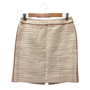  Donna Karan New York DKNY tight skirt Mini tweed 4 light beige /MN lady's 