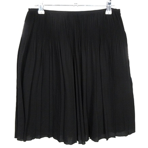  ef-de ef-de skirt pleat flair knee height side fastener thin plain 11 black black bottoms /NA lady's 