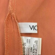 ビッキー VICKY ブラウス カットソー プルオーバー ボートネック 無地 切替 七分袖 2 オレンジ ピンク レディース_画像5