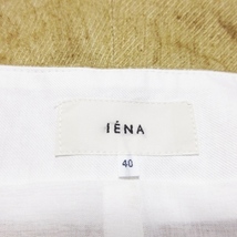 イエナ IENA パンツ ハーフ ショート ワイド 麻 リネン 光沢感 ボタニカル 40 オークル /CK10 ☆ レディース_画像6