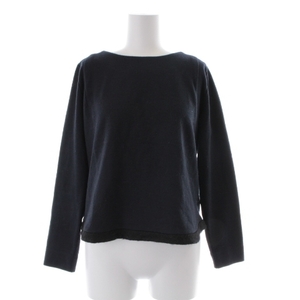  La Totalite La TOTALITE cut and sewn blouse long sleeve pull over wool . navy blue navy /ST #MA lady's 