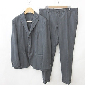  BOGLIOLI BOGLIOLI выставить костюм tailored jacket одиночный брюки слаксы длинный полоса весна лето серый 56 мужской 