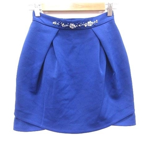 li Land chu-ruRirandture trapezoid skirt Mini tuck biju-0 blue blue /CT lady's 