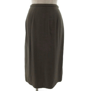 joru geo Armani GIORGIO ARMANI skirt tight midi height back slit simple gray Brown 38 lady's 