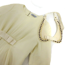 ミミソル mimisol ワンピース 五分袖 リボン フレア 付け衿 イタリア製 アイボリー キッズ_画像5