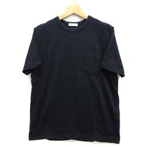 ニュアンス niuhans カットソー Tシャツ スウェット ウラケ 胸ポケット 半袖 ネイビー 紺 0 レディース_画像1