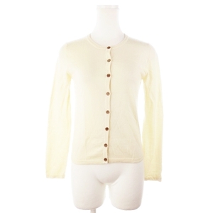  Untitled UNTITLED cardigan knitted crew neck long sleeve wool 2 vanilla beige /AH5 * lady's 