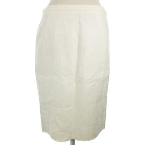  Armani koretsio-niARMANI COLLEZIONI skirt tight knee height linen100% plain eggshell white white series 40 lady's 