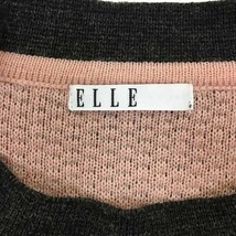 エル ELLE セーター ニット プルオーバー クルーネック ジャガード 長袖 38 グレー ピンク レディース_画像5