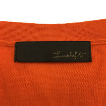ルクスルフト Luxluft セーター ニット プルオーバー Vネック 無地 スリットボタン ウール 長袖 38 オレンジ レディース_画像5