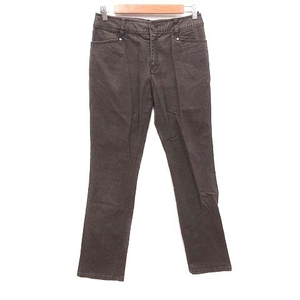  Alpha Cubic ALPHA CUBIC pants strut slim long damage processing tea Brown /CT #MO lady's 