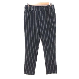  profile PROFILE tapered pants long stripe 38 navy blue navy /CT #MO lady's 