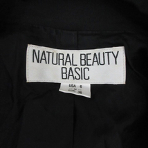 ナチュラルビューティーベーシック NATURAL BEAUTY BASIC テーラードジャケット ミドル丈 シングルボタン 総裏地 M ブラック レディース_画像4