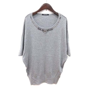 Mayson Grey MAYSON GREYdo Le Mans knitted cut and sewn 7 minute sleeve switch beads Anne gola.2 gray /CT #MO lady's 