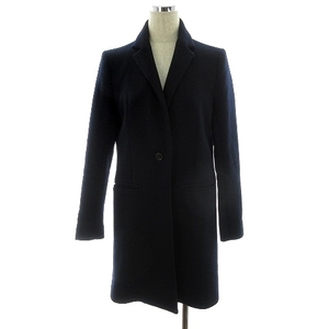  Aqua Girl aquagirl coat Cesta - long sleeve tailored color thick wool plain 38 navy blue navy outer /MO lady's 