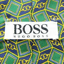 ヒューゴボス HUGO BOSS ネクタイ レギュラータイ シルク イタリア製 総柄 緑 黄 グリーン イエロー スーツ 小物 /TAY メンズ_画像7