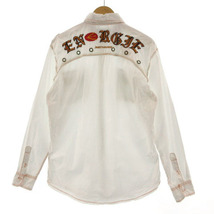 エナジー ENERGIE シャツ 長袖 ステッチ バックロゴ刺繍 ホワイト 白 オレンジ XL メンズ_画像5