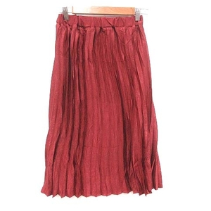  Jeanasis JEANASIS pleated skirt long velour style F red red /CT lady's 