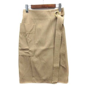  Moga MOGA cotton rayon tsu il LAP skirt knees height belt attaching beige 2 B0293CFS051 lady's 