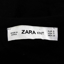 ザラ ZARA KNIT ニット カットソー 五分袖 クルーネック フリル 薄手 無地 S 黒 ブラック トップス /MO レディース_画像6