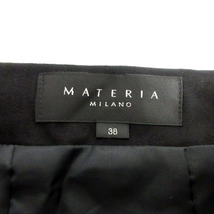 マテリア MATERIA スカート フレア ミディ丈 タック ヌバック調 日本製 ブラック 黒 38 レディース_画像7
