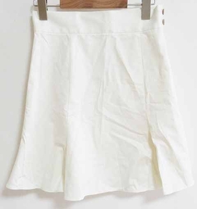  Banner Barrett Banner Barrett flair skirt trapezoid skirt knees height cotton plain white 38 lady's 