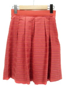  Untitled UNTITLED skirt flair border linen.0 orange lady's 