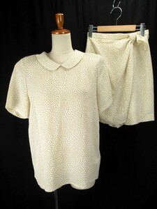  Alpha Cubic ALPHA CUBIC setup dot blouse culotte chiffon 36 ivory beige lady's 