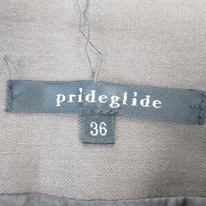 プライドグライド prideglide スカート ひざ丈 台形 ティアード フリル フェイクスエード 36 茶 ブラウン /SU34 レディースの画像3