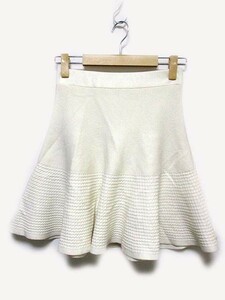 k Miki .k Kumikyoku KUMIKYOKU skirt bottoms knitted high waist mini height flair white 2 lady's 