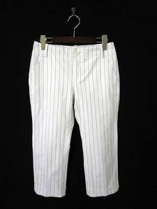 simplisite.Simplicite брюки укороченные брюки полоса рисунок стрейч хлопок 36 S белый женский 