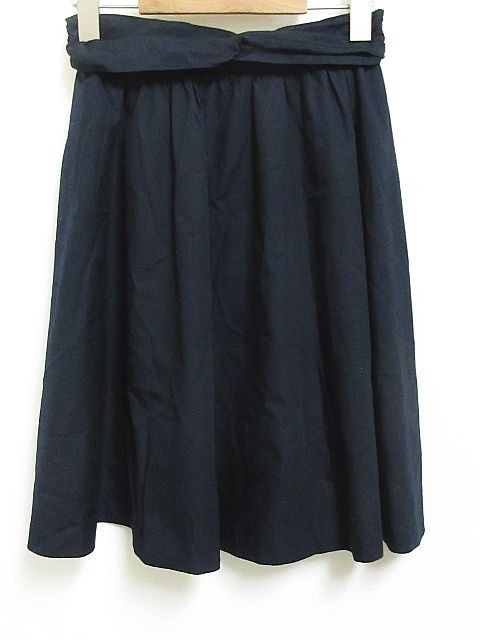 クイーンズコート QUEENS COURT フレア スカート フェイクリボン 無