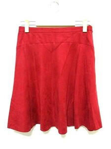  Untitled UNTITLED skirt bottoms knees height flair sue-do style plain red 4 lady's 