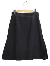 ダナキャランニューヨーク DKNY ラップスカート タック リネン コットン 6 国内正規 黒 ブラック レディース_画像2