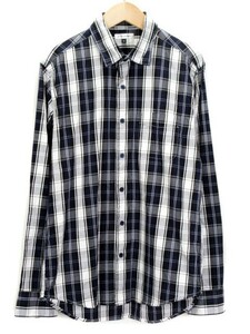 a-*ve*ve Homme Michel Klein a.v.v HOMME shirt check long sleeve cotton M navy blue navy men's 