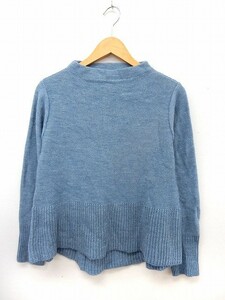 GIPSY BLUE ニット セーター モックネック 長袖 無地 シンプル ウール混 F ブルー /ST42 レディース