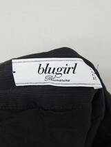 ブルーガール BLUGIRL スカート フレア ミニ 薄手 無地 シンプル シルク 38 黒 ブラック /TT62 レディース_画像3